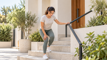 mujer con dolor de rodilla